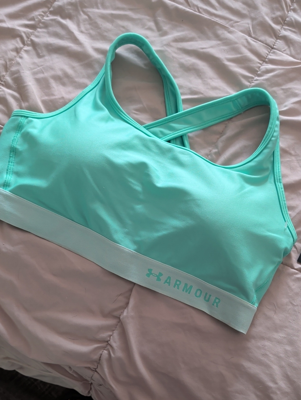 Under Armour Mint Teal Crossback Sports Bra